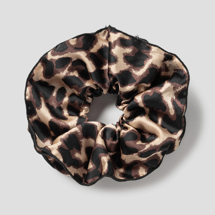 8 seconds Satin Animal Scrunchie — Black