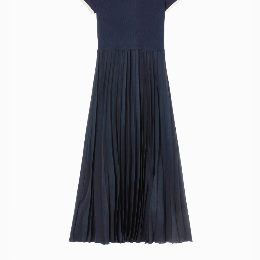 Tommy Hilfiger Official Woven Jersey Pleated Dress