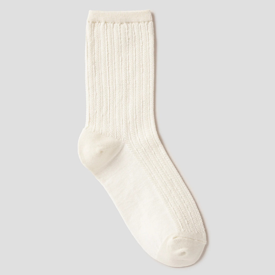 8 seconds Openwork Knit Socks — White