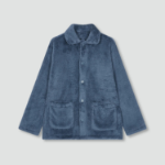 JAJU Microfiber Flat Collar Pajama Shirt – Blue
