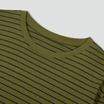 JAJU Smart Cotton Round Neck Long Sleeve Lounge T-Shirt – Dark Khaki