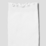8 seconds Shirred Ankle Fine Ribbed Socks — White