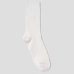 8 seconds Heart Embroidered Ribbed Socks — Ivory