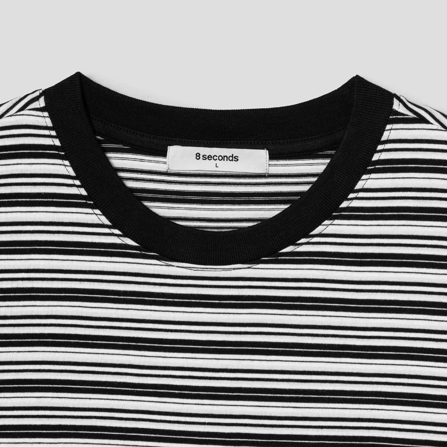 8 seconds Multi Stripe T-shirt – Black Multi