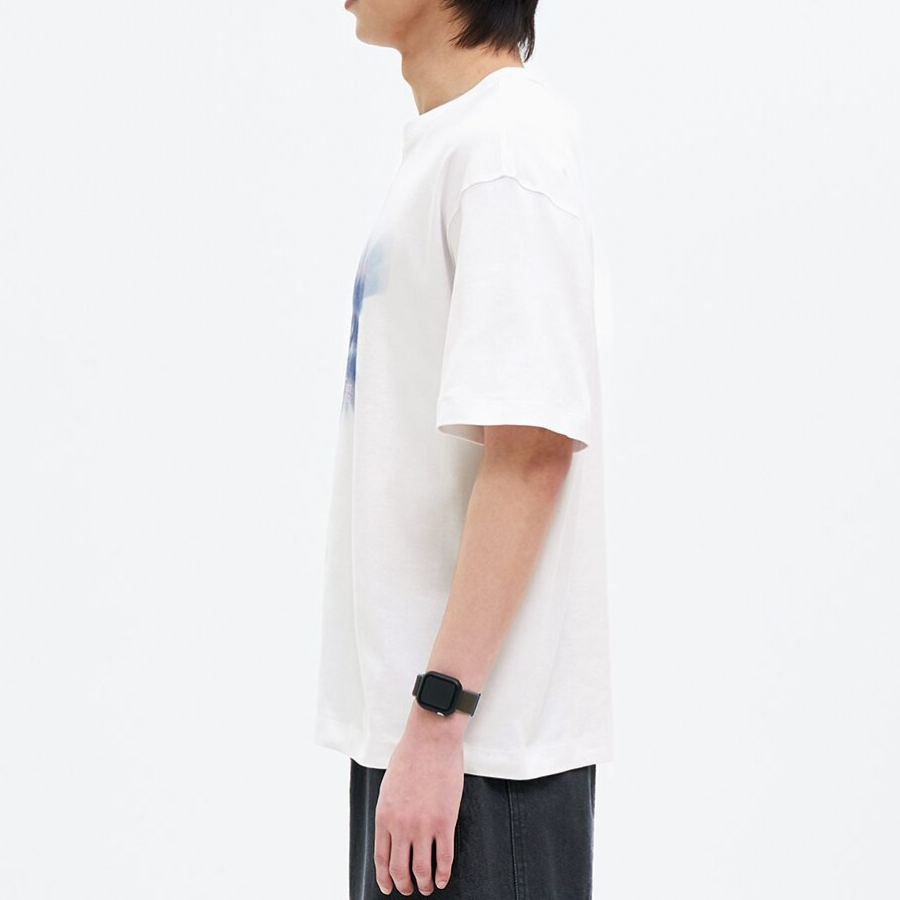8 seconds Soft Cotton Blur Lettering T-shirt — White