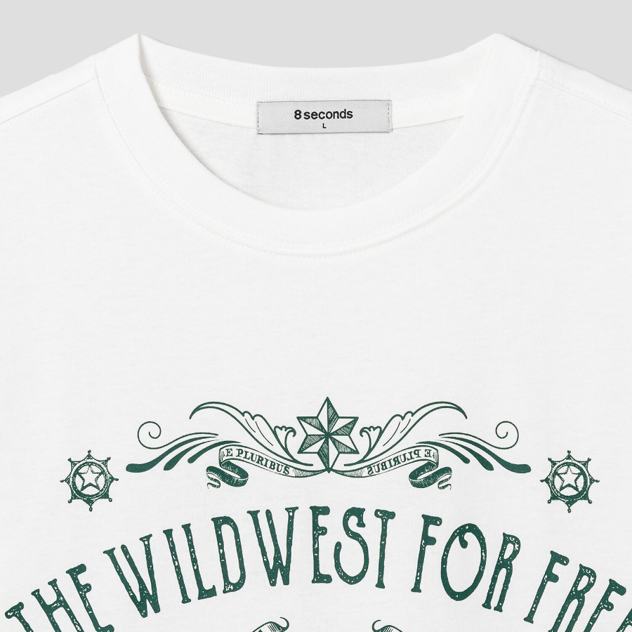 8 seconds Western Graphic T-shirt — White