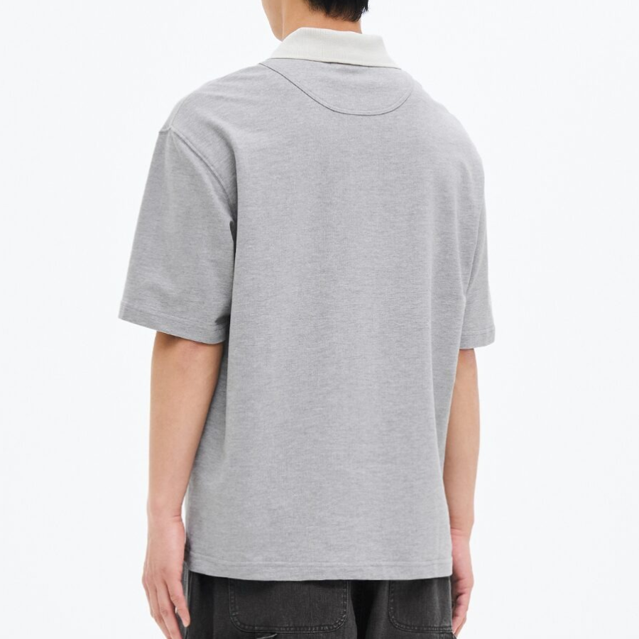 8 seconds Contrast Collar Mini Terry T-shirt — Gray