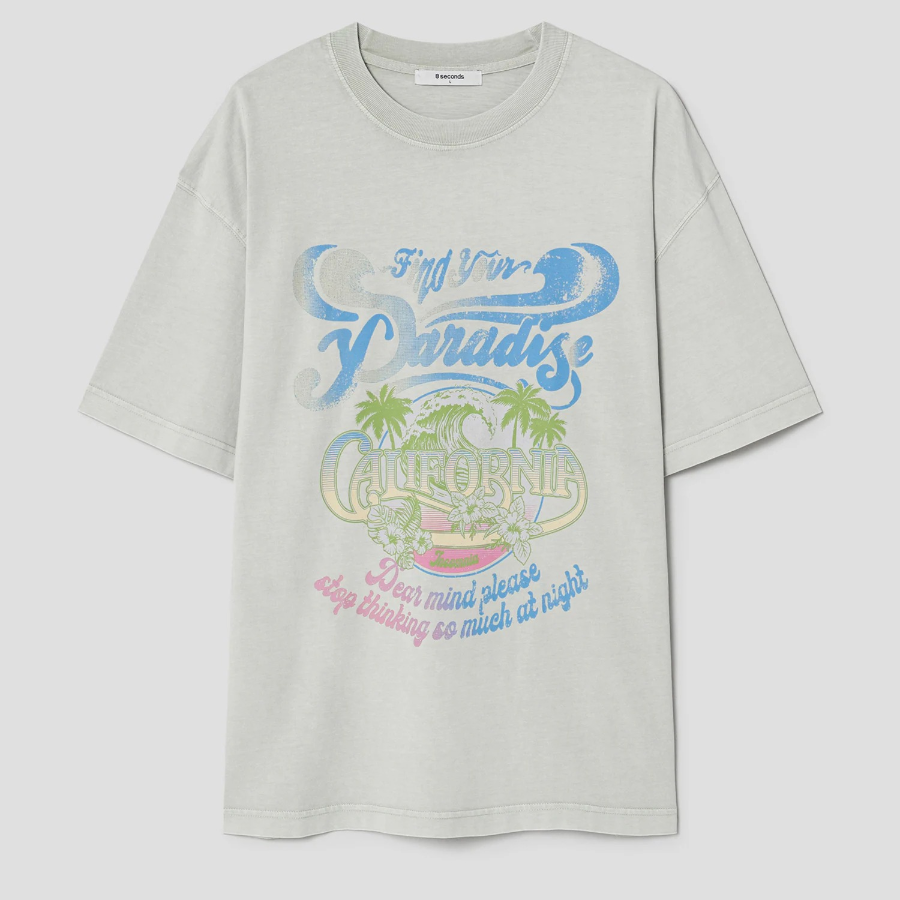 8 seconds Tropical Garment Dyed T-shirt — Light Green