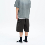 8 seconds Washing Cotton Buckle Half-Banding Shorts — Ash