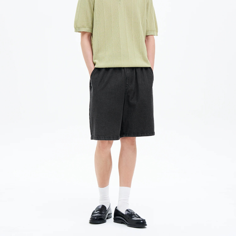 8 seconds Easy Banding Denim Shorts — Black