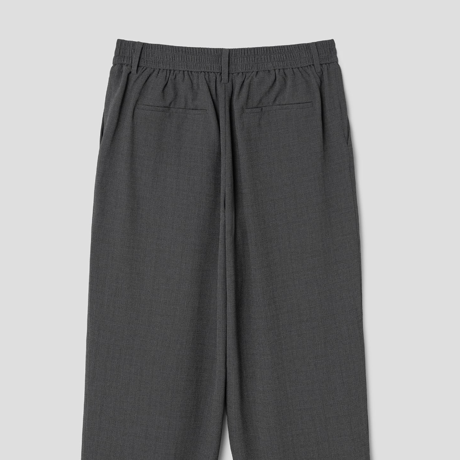 8 seconds Crêpe Wide Banding Pants — Grey