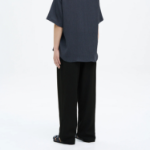 8 seconds Lightweight Rayon Blend Semi Wide-Fit Banding Pants — Black