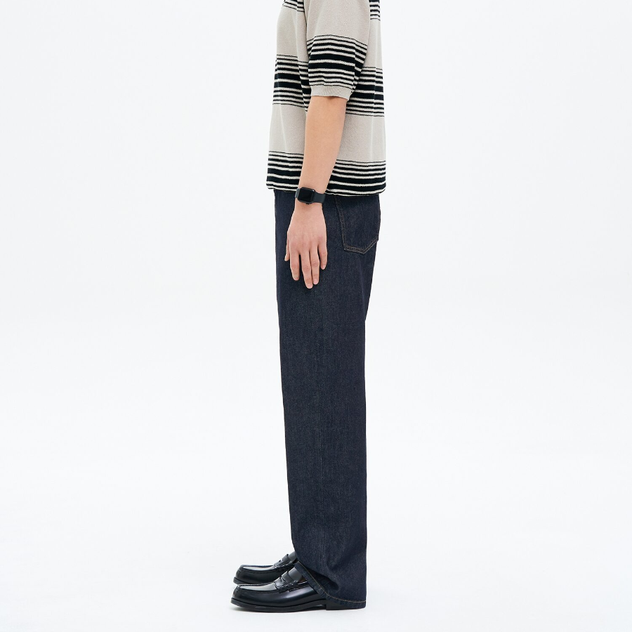 8 seconds Lightweight Essential Semi Wide-Fit Denim — Navy