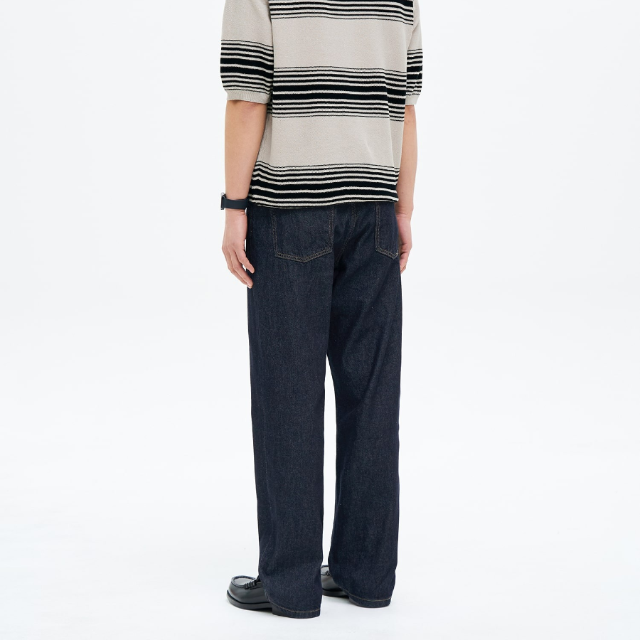 8 seconds Lightweight Essential Semi Wide-Fit Denim — Navy