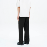 8 seconds [4WAY STRETCH] Semi Wide-Fit Banding Slacks — Black