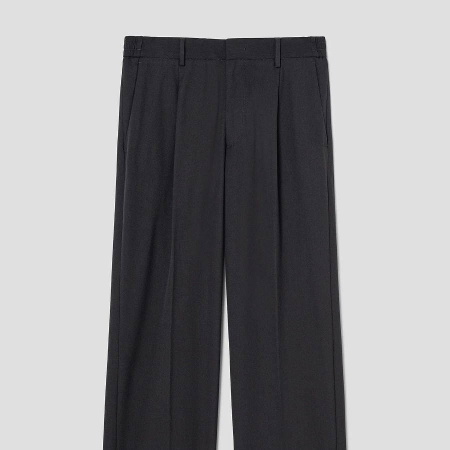 8 seconds [4WAY STRETCH] Semi Wide-Fit Banding Slacks — Ash