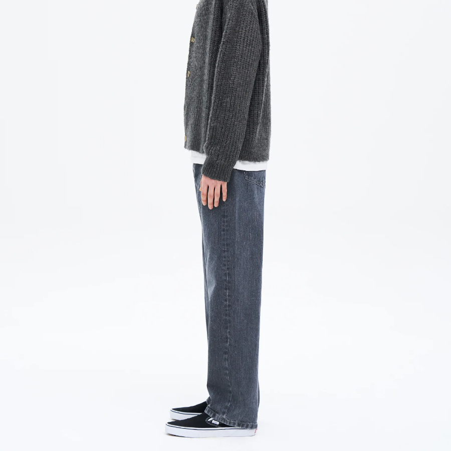 8 seconds Essential Semi Wide-Fit Denim Pants — Blue