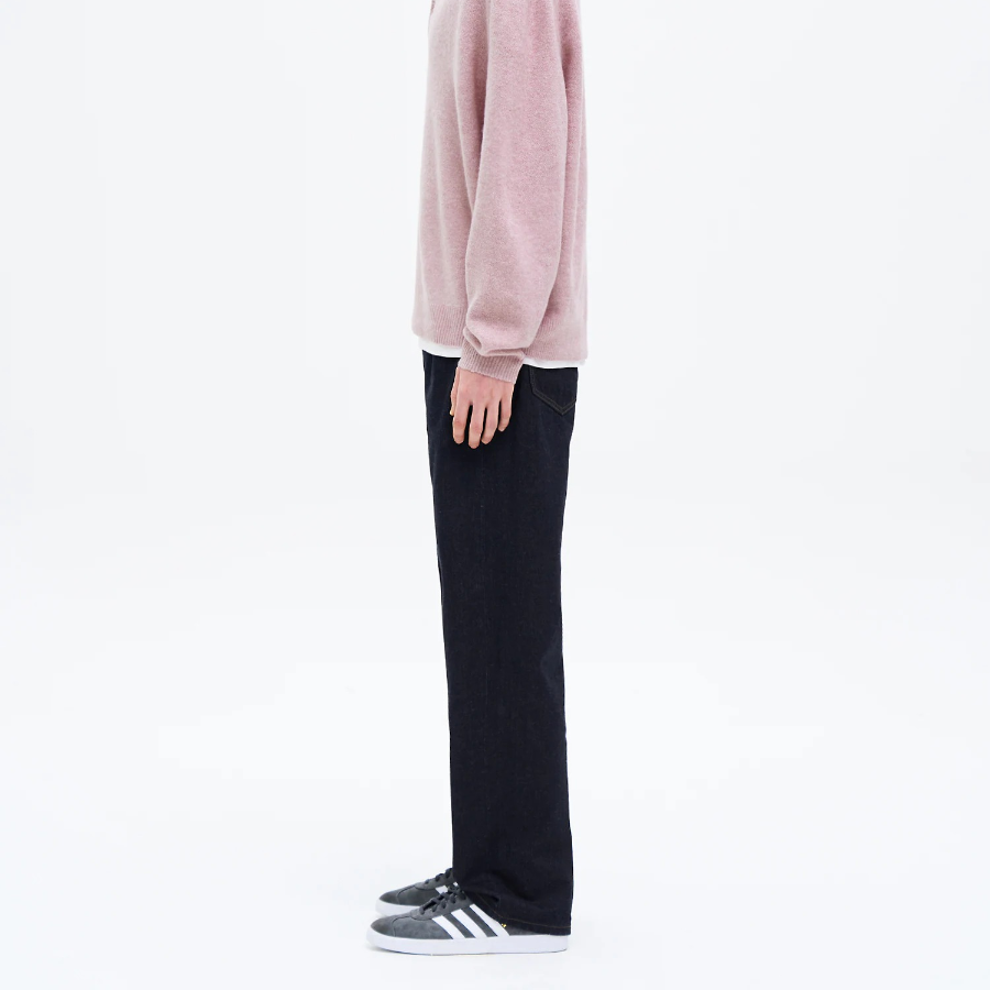 8 seconds Essential Semi Wide-Fit Denim Pants — Navy