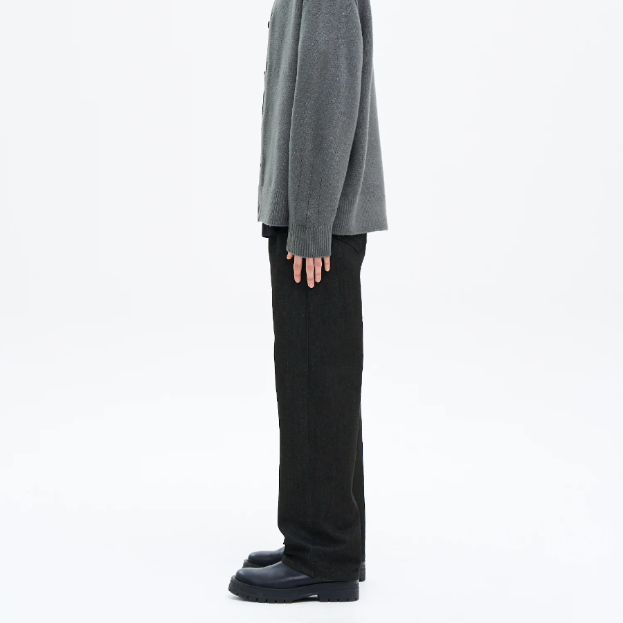 8 seconds Essential Semi Wide-Fit Denim Pants — Black
