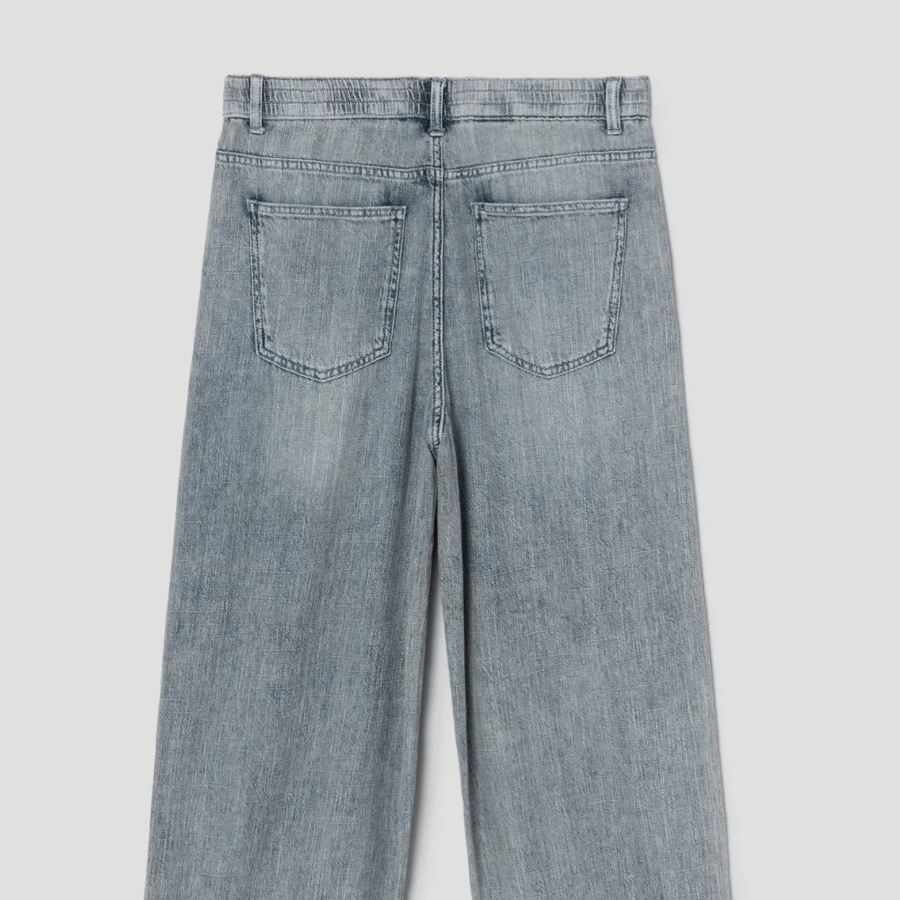 8 seconds Vintage Washing Wide Denim Pants — Sky Blue