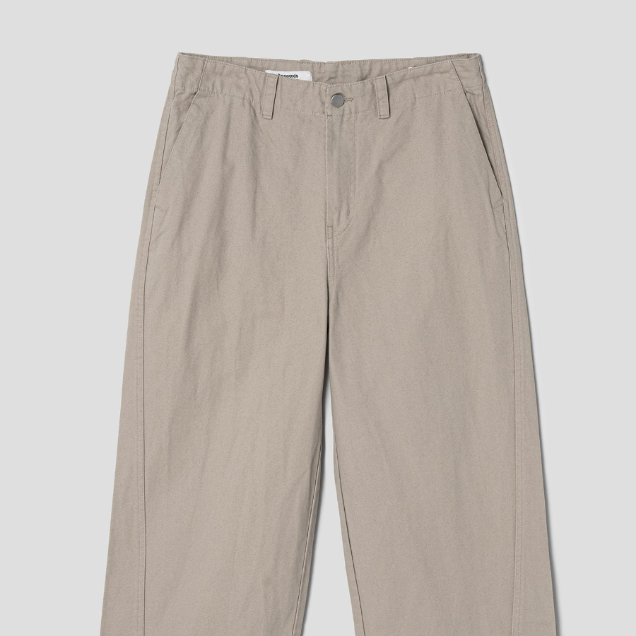 8 seconds Cotton Oxford Curved Pants — Beige