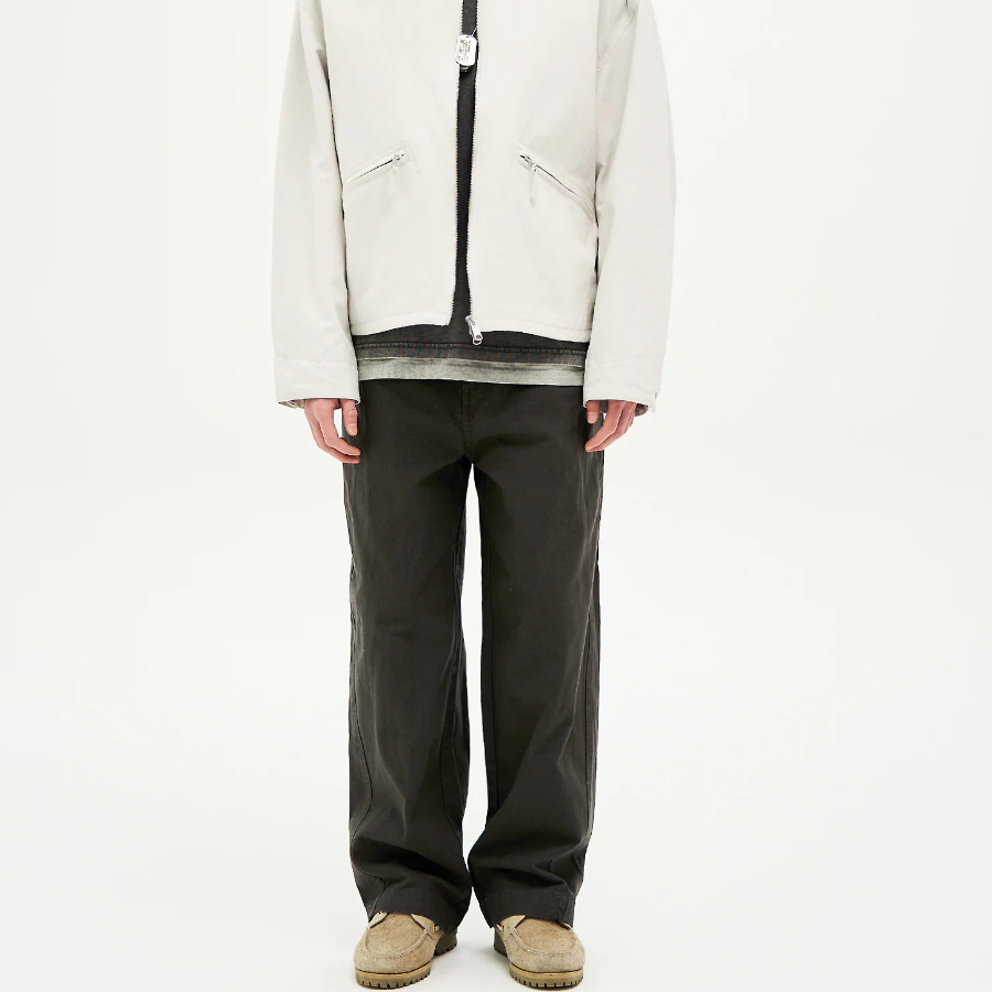 8 seconds Cotton Oxford Curved Pants — Khaki