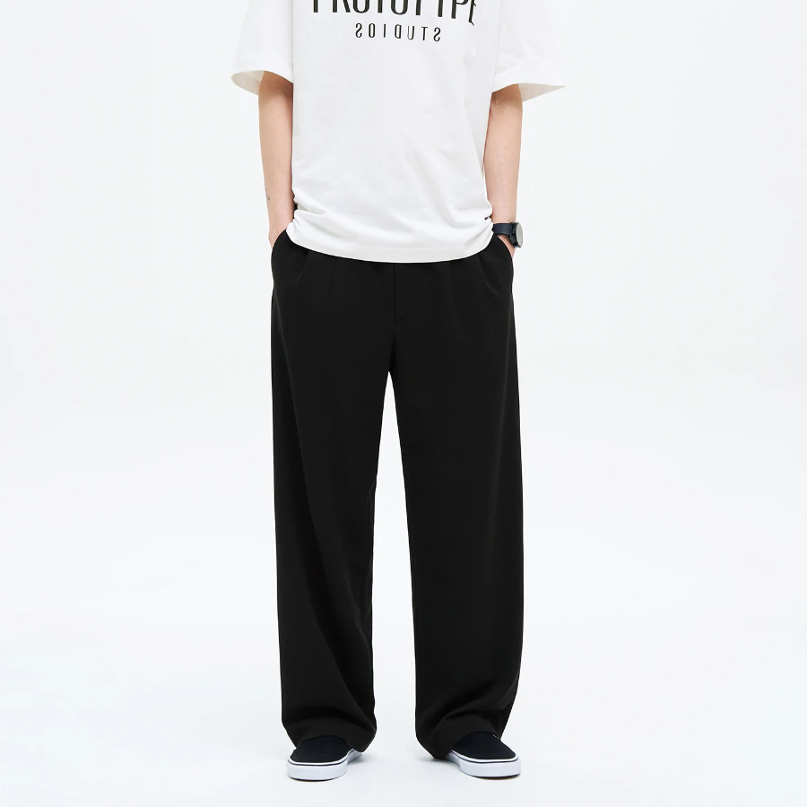 8 seconds Poly Crêpe Easy Pants — Black