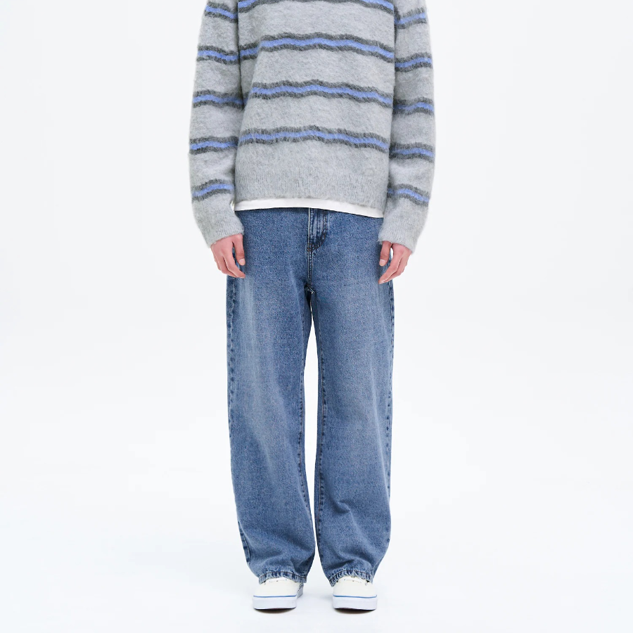 8 seconds Essential Wide-Fit Denim Pants — Blue