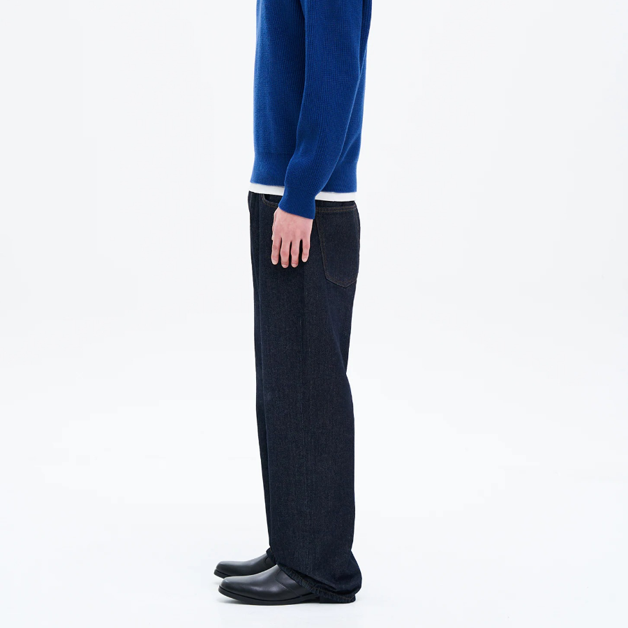 8 seconds Essential Wide-Fit Denim Pants — Navy