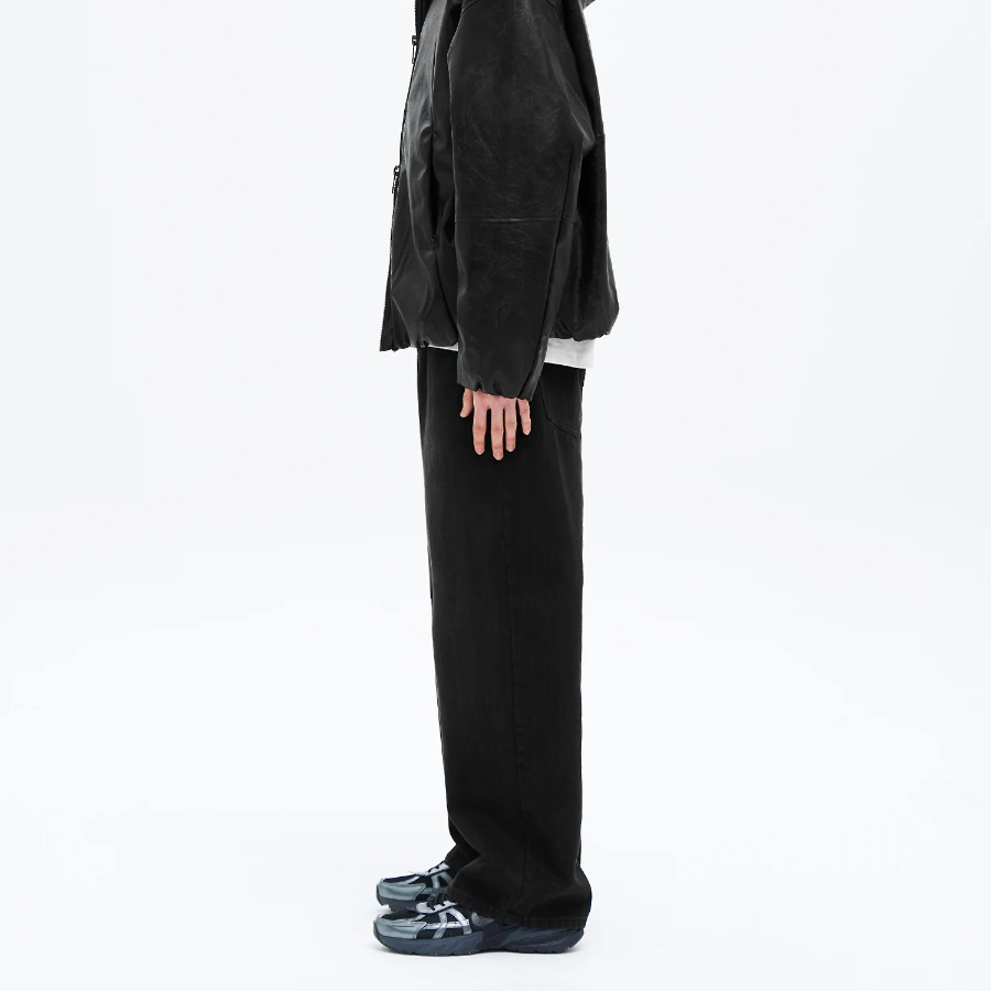 8 seconds Essential Wide-Fit Denim Pants — Black