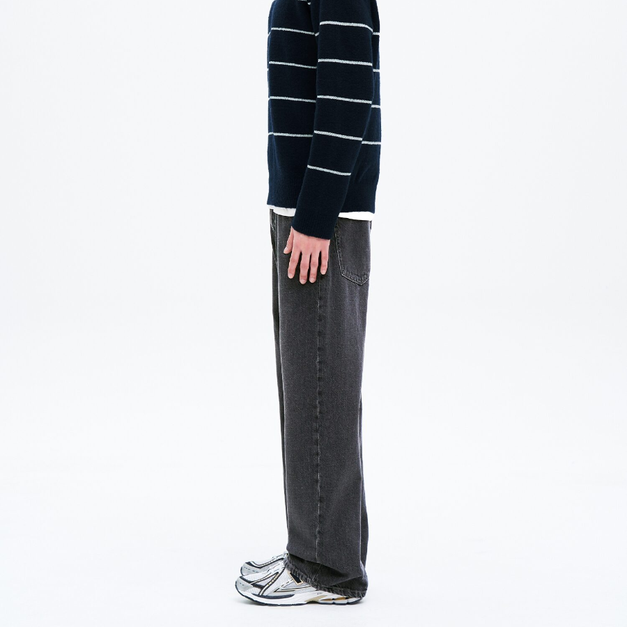8 seconds Essential Wide-Fit Denim Pants — Ash
