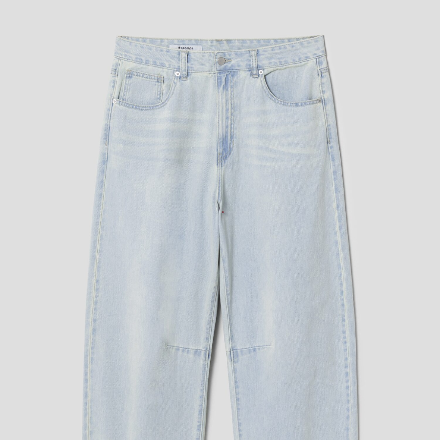 8 seconds Balloon-Fit Denim Pants — Sky Blue