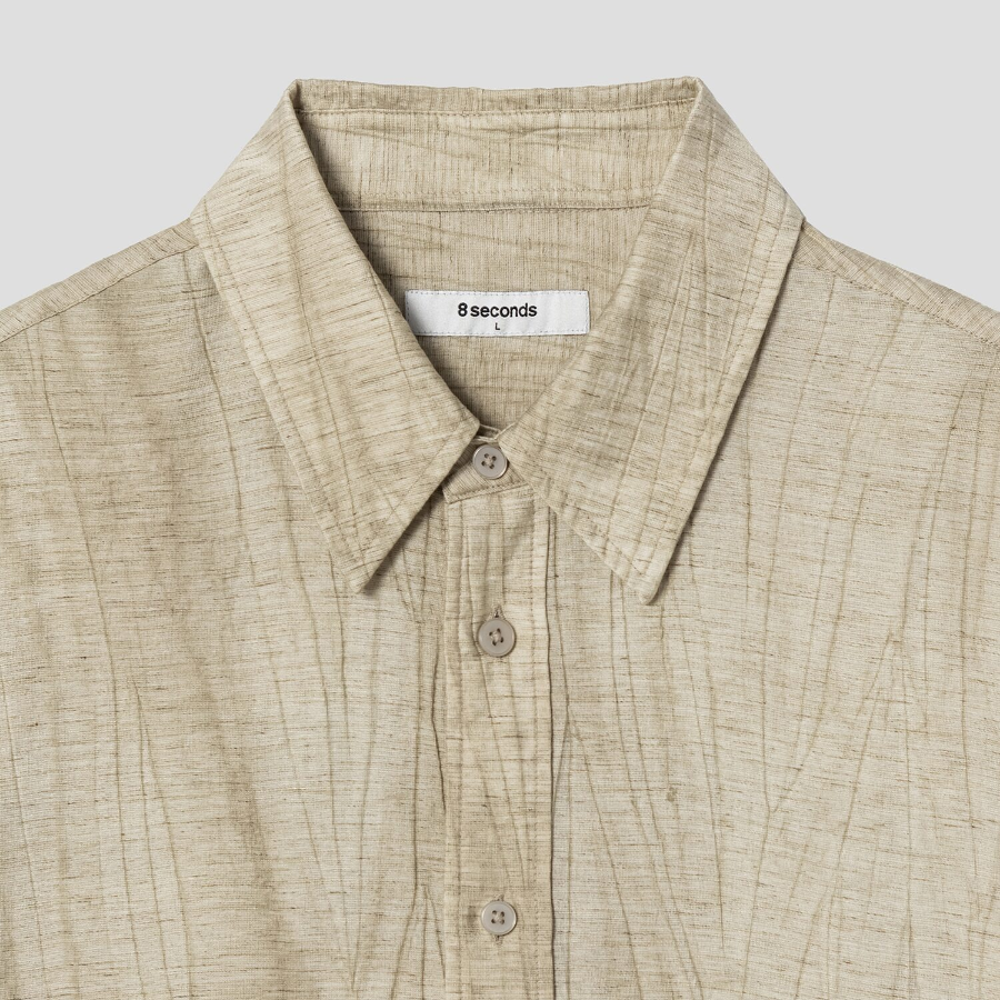 8 seconds Linen Blended Shirt — Beige