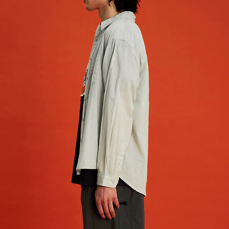 8 seconds Sheer Cotton Garment Dyeing Shirt — Light Green
