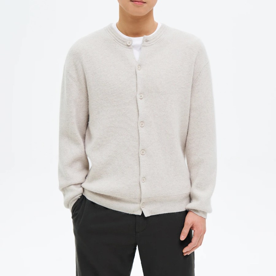 8 seconds Raccoon Blended Round Cardigan — Beige