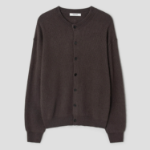 8 seconds Raccoon Blended Round Cardigan — Brown