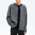 8 seconds Heavy Gauge Round Cardigan — Ash