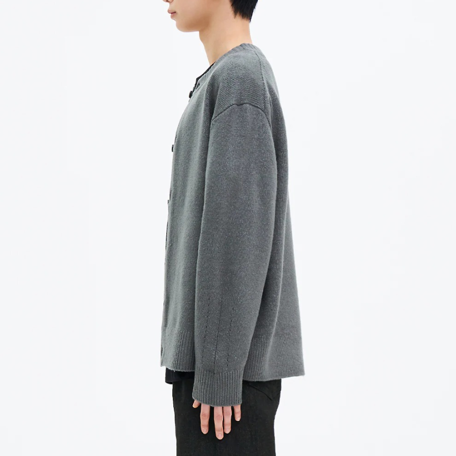 8 seconds Heavy Gauge Round Cardigan — Ash