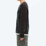 8 seconds Soldier Lettering Round Cardigan — Ash
