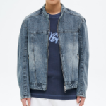 8 seconds Lightweight Denim Racer Jacket — Blue
