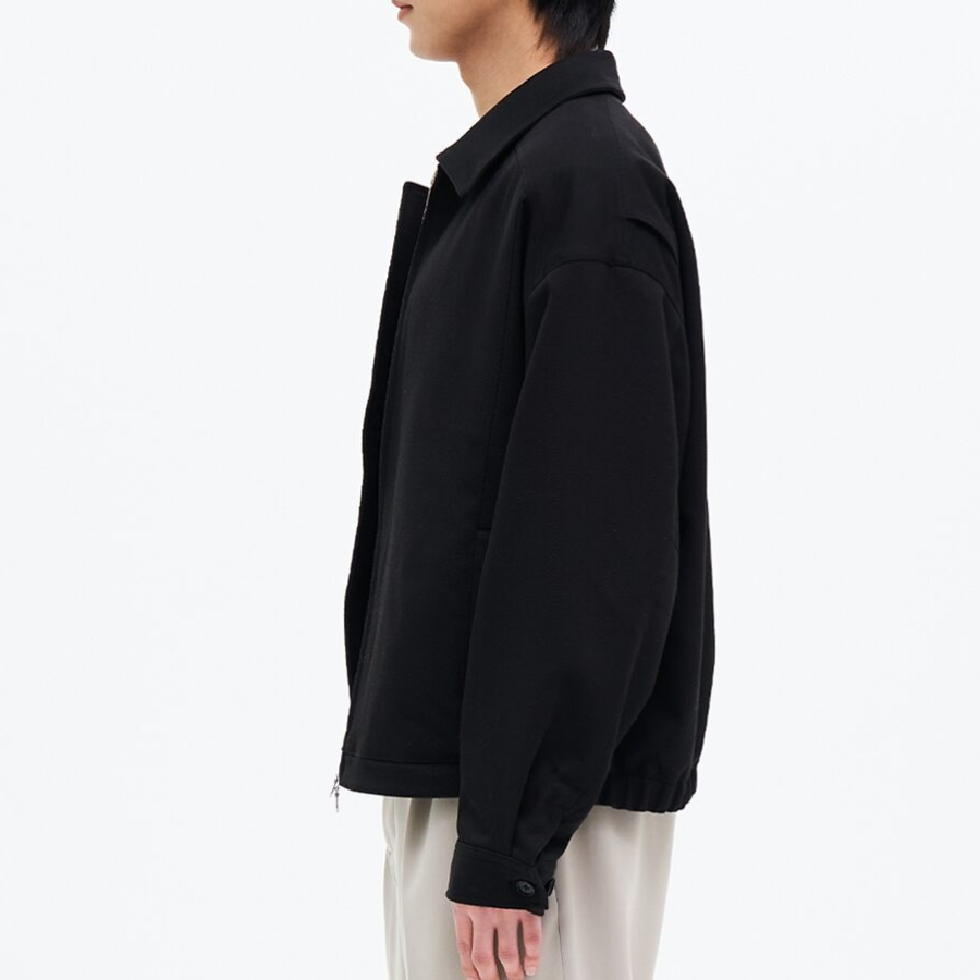 8 seconds Heavy Twill Collar Short Blouson — Black