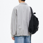 8 seconds Nylon Zip-Up Shacket — Light Grey