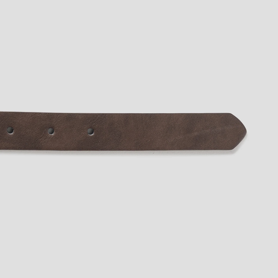 8 seconds 25mm Silver Glossy Round Buckle Belt — Brown
