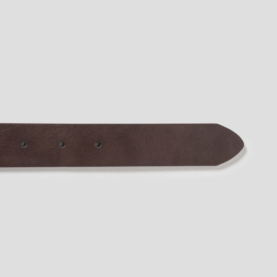 8 seconds 30mm Silver Rectangular Buckle Belt — Brown