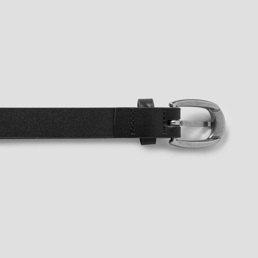 8 seconds 20mm Silver Round Buckle Belt — Black
