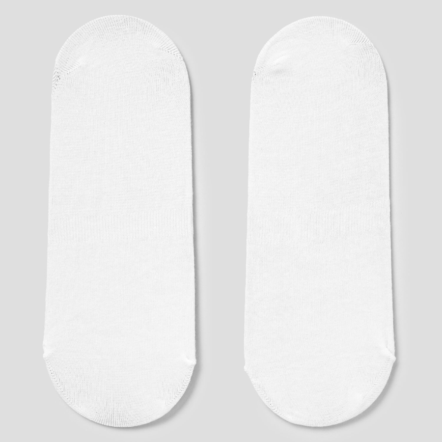 8 seconds Cotton Blend Solid No-Show Socks 3P — White