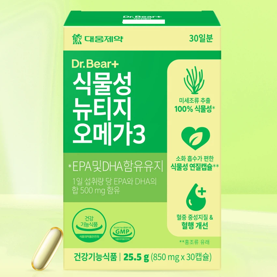 Растительная Омега-3 Daewoong Pharmaceutical Plant-Based Nutigio Omega 3, 12 упаковок (опт)