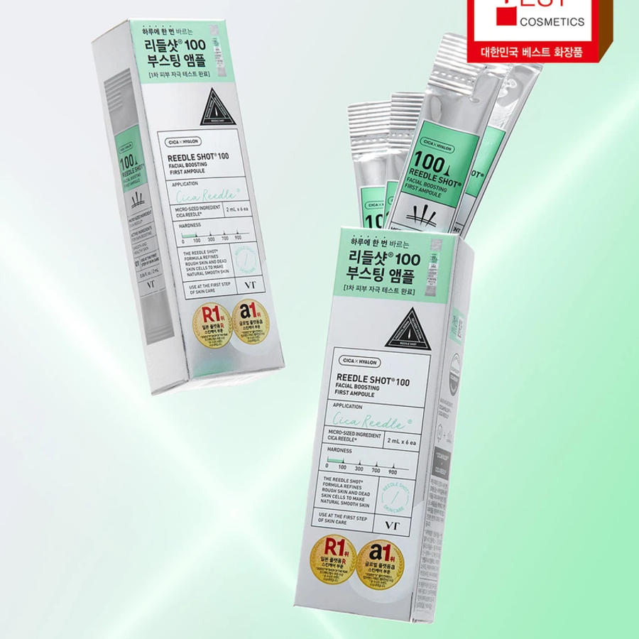 [1+1] VT Reedle Shot 100 Facial Boosting First Ampoule, 2 мл × 6 шт. × 2