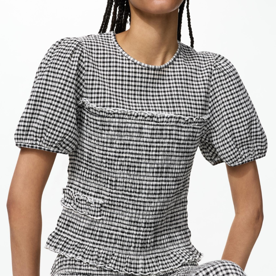 UNIQLO Shirring Volume Sleeve T — женская футболка