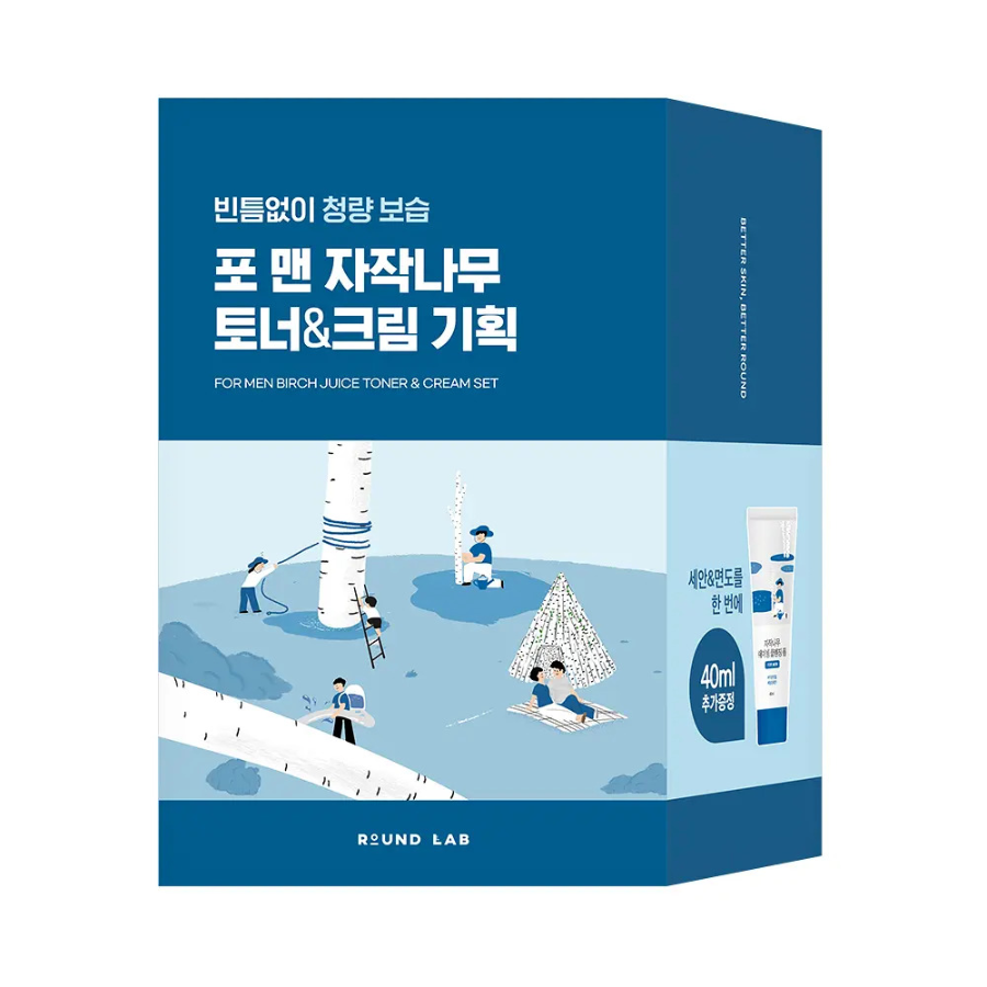 Набор Round Lab For Men Birch Juice тонер 40 мл, набор из 2 шт.